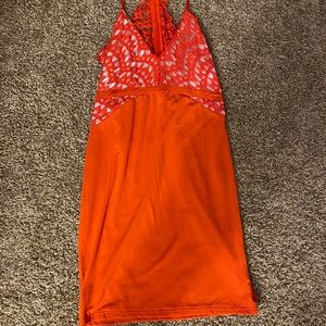 Orange red dress , new , size medium